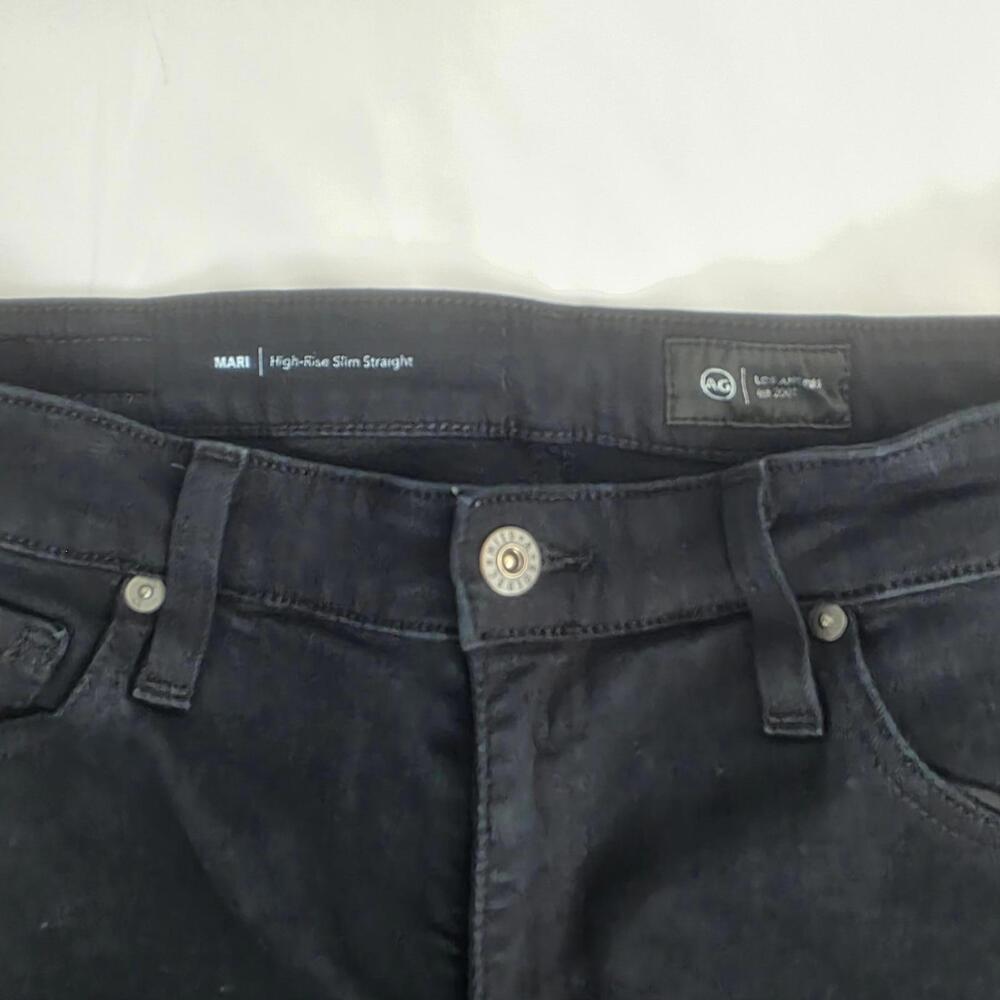 AG Mari Black High-Rise Slim Straight Women's Jeans - Picture 4 of 11